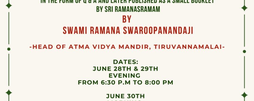 Discourse on ‘Who am I’ @ Hyderabad – 28th to 30th June, 2024